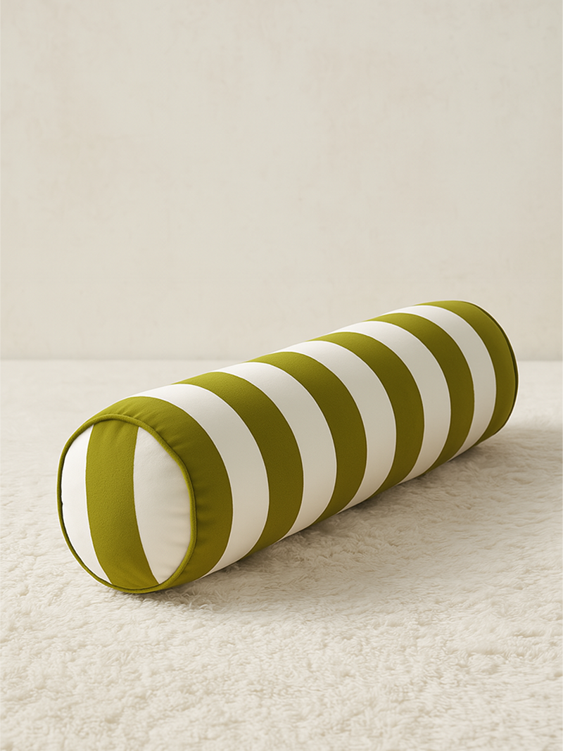 Almohadón Cilindro Terciopelo Rayas