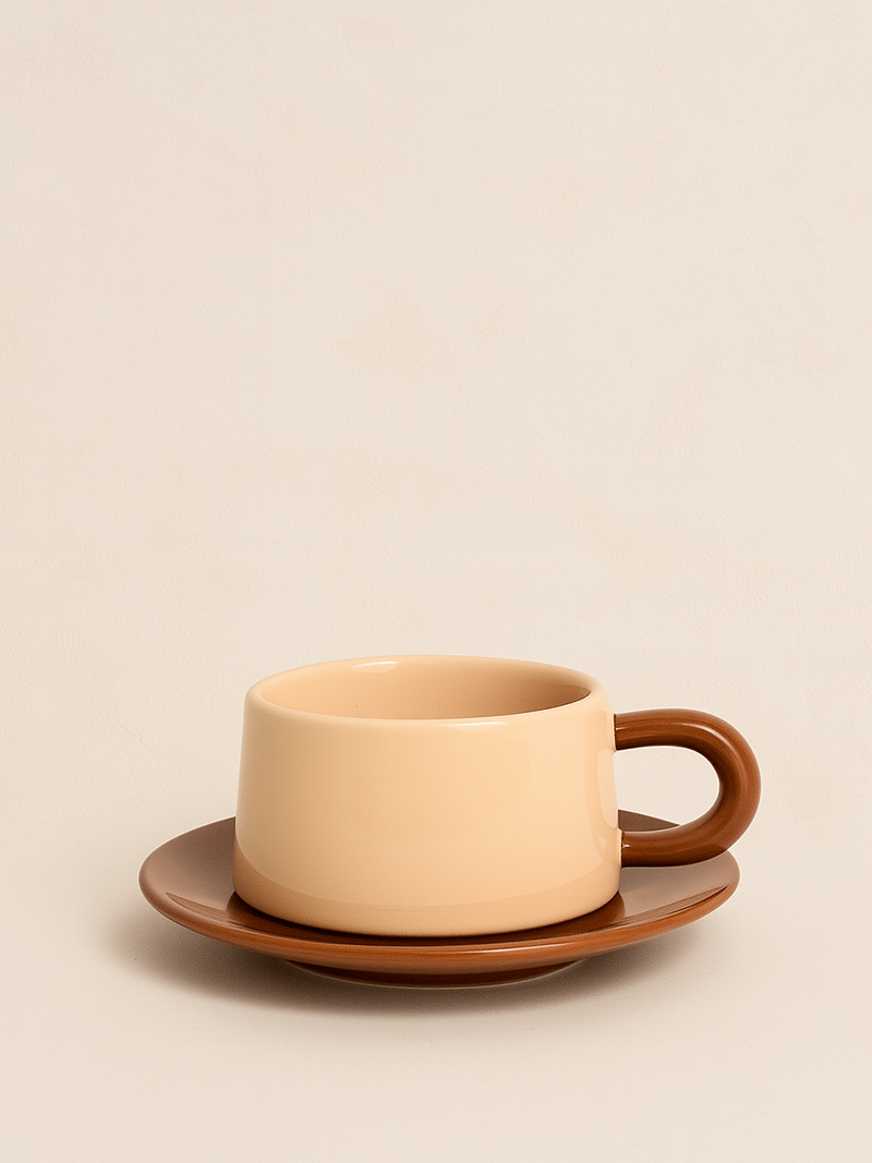 Set Taza + Plato Bicolor