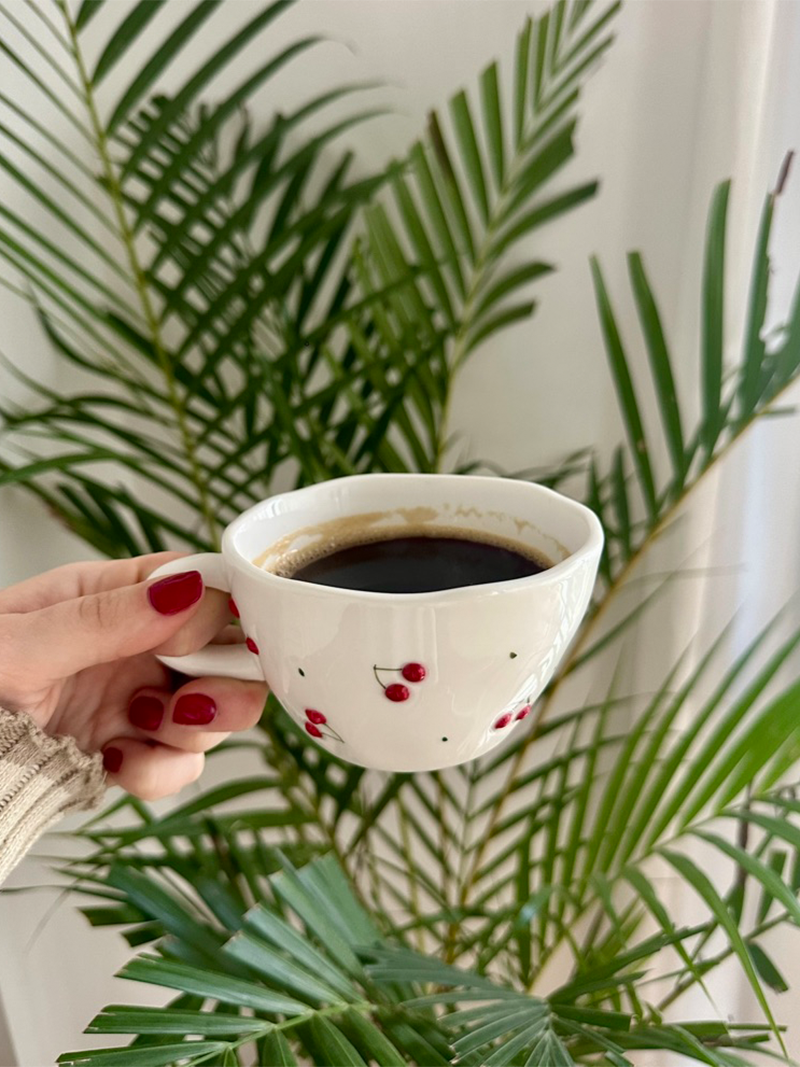 Set Taza + Plato Cherries