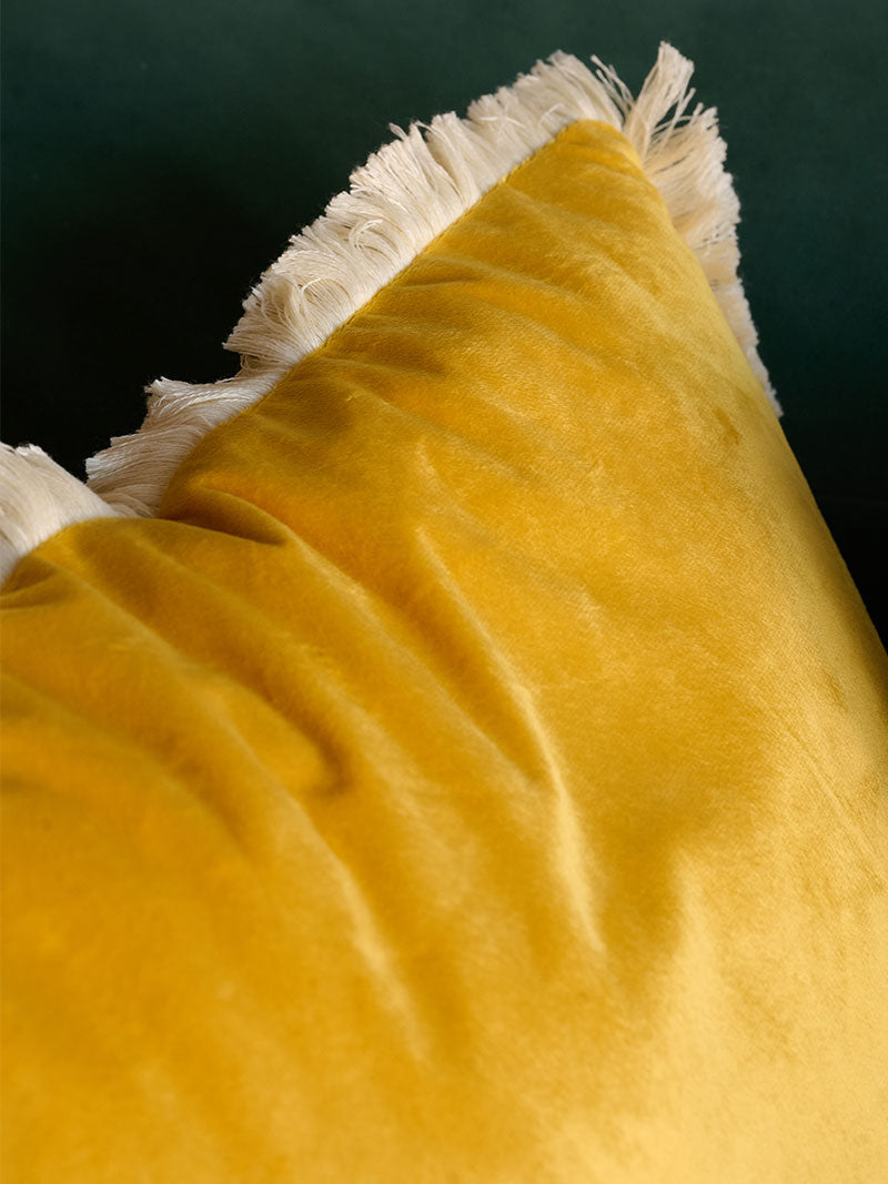 Almohadón Terciopelo Flecos