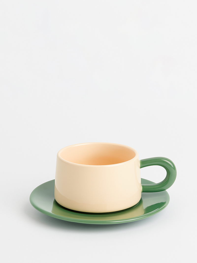 Set Taza + Plato Bicolor