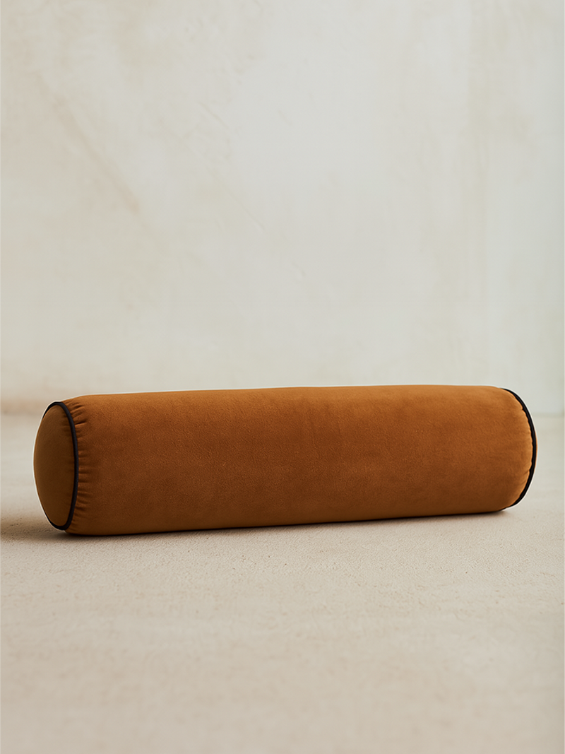 Almohadón Cilindro Terciopelo Color Block