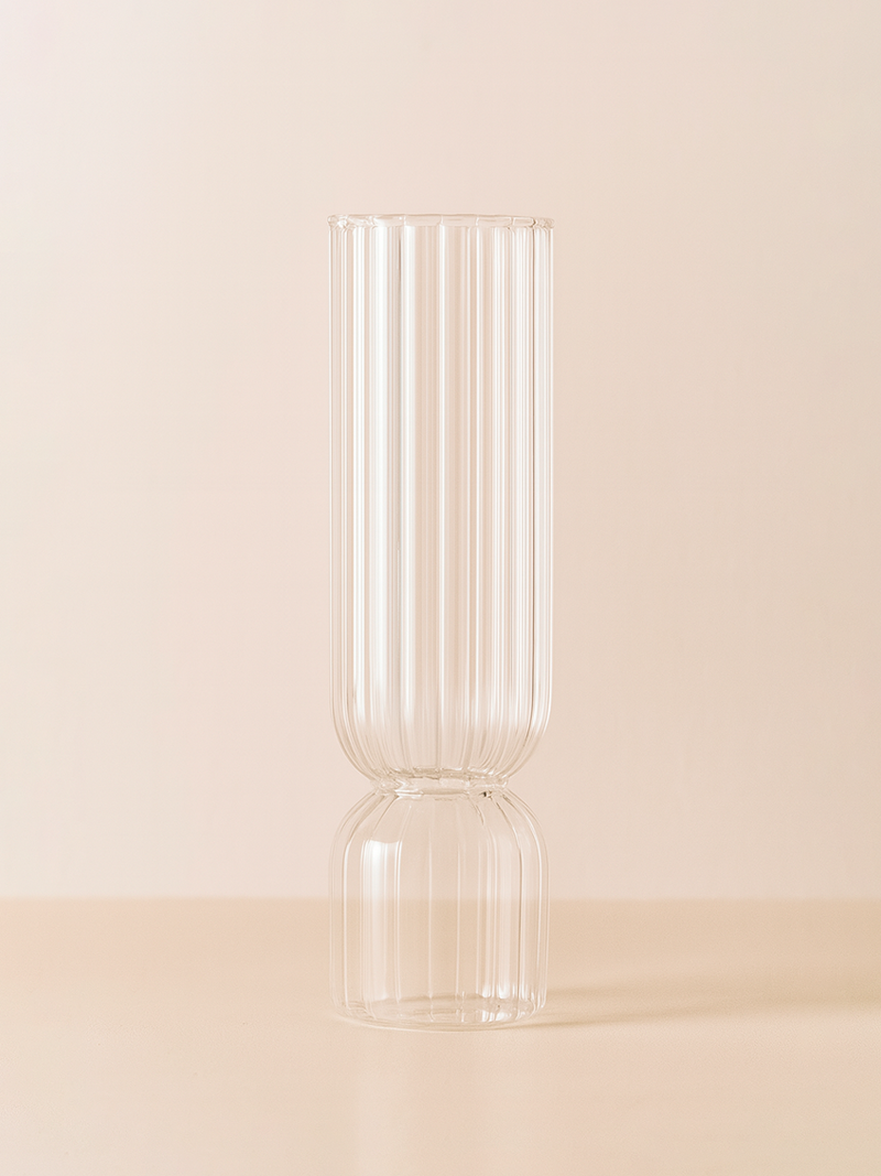 Jarrón Vidrio Estriado