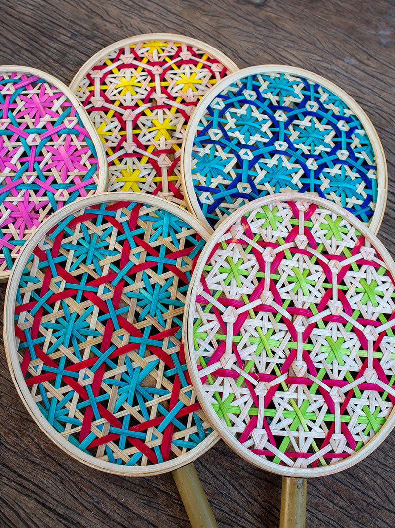 ABANICO DECORATIVO BAMBÚ COLORES