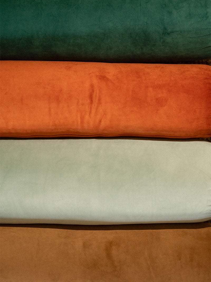 Almohadón Cilindro Terciopelo Color Block