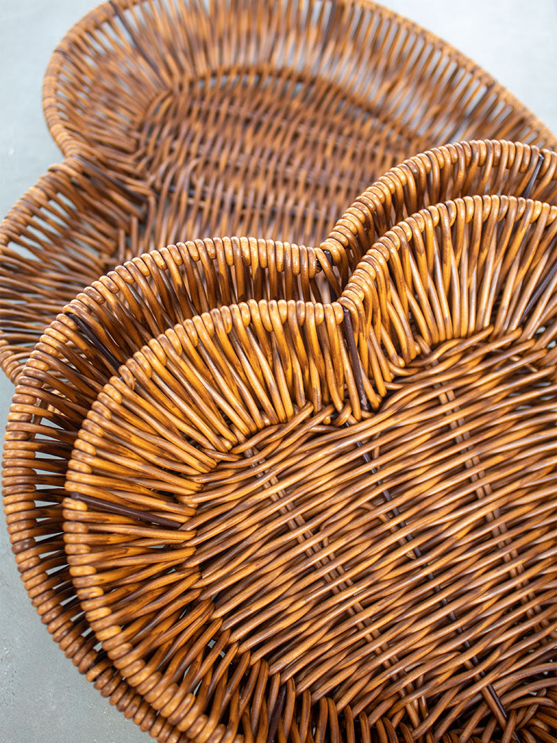 SET 3 BANDEJAS CORAZÓN MIMBRE