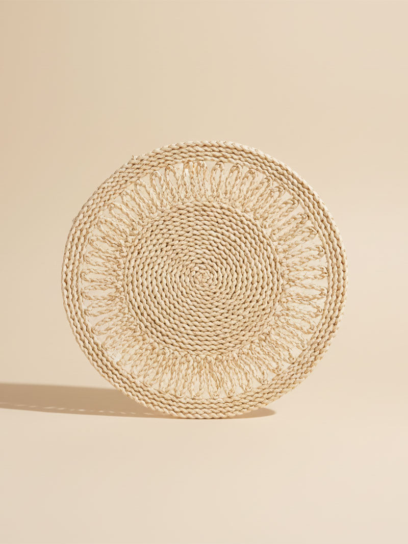 INDIVIDUAL TEJIDO FIBRA NATURAL FLOR