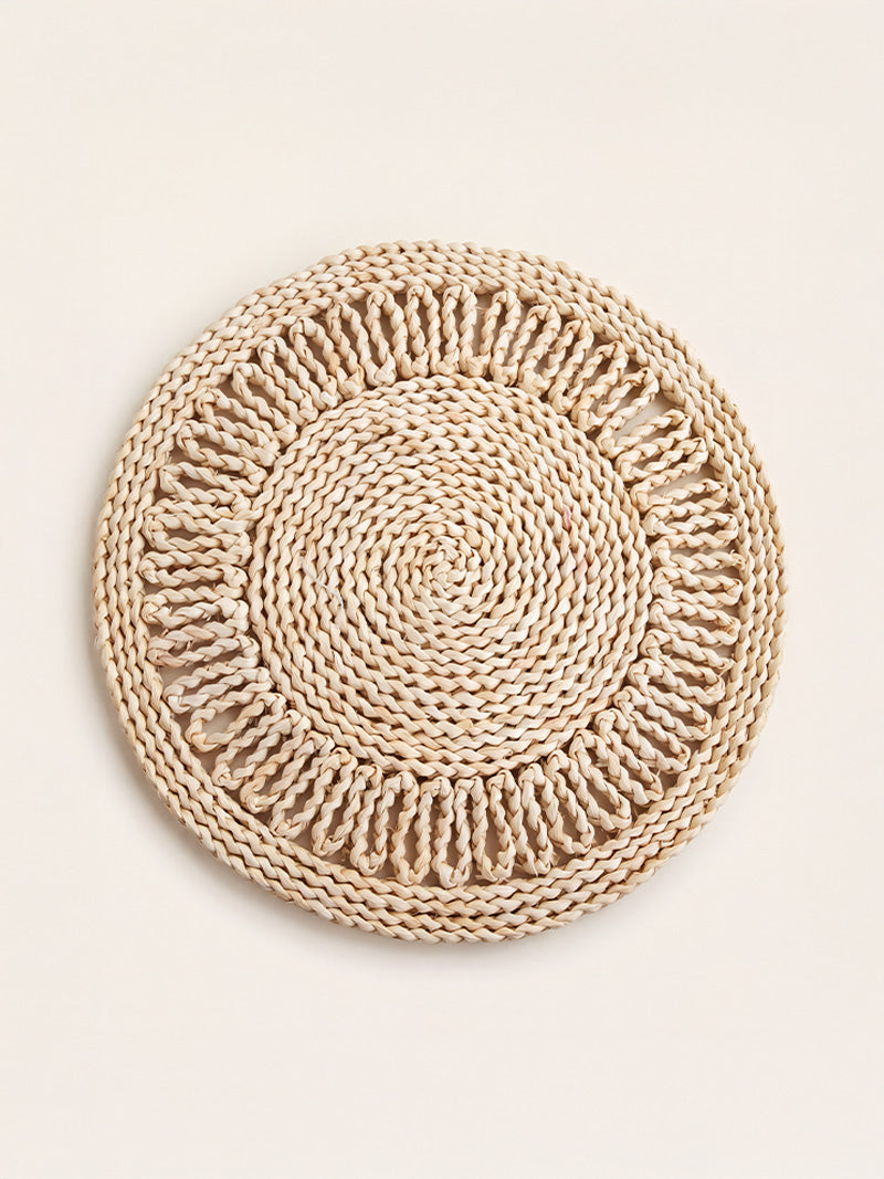 SET X4 INDIVIDUALES FIBRA NATURAL FLOR