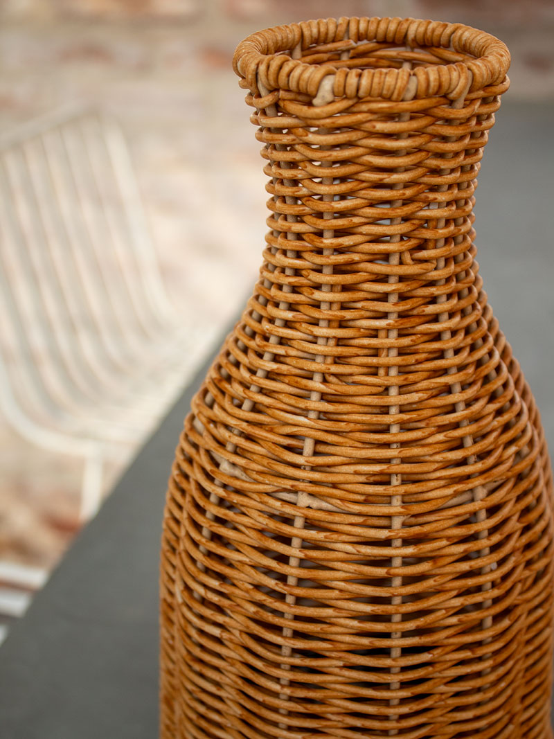 FLORERO TEJIDO FIBRA NATURAL