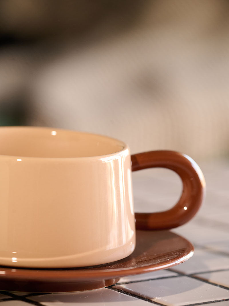 Set Taza + Plato Bicolor