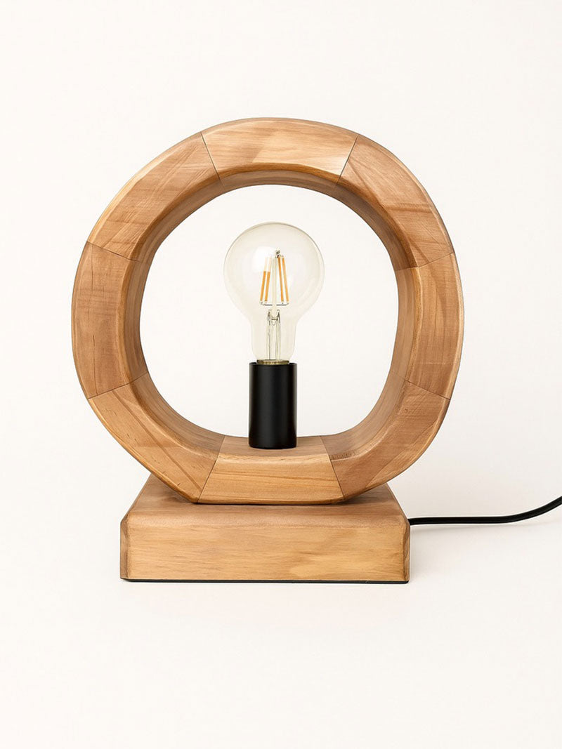 LÁMPARA ARCO ORGÁNICO MADERA