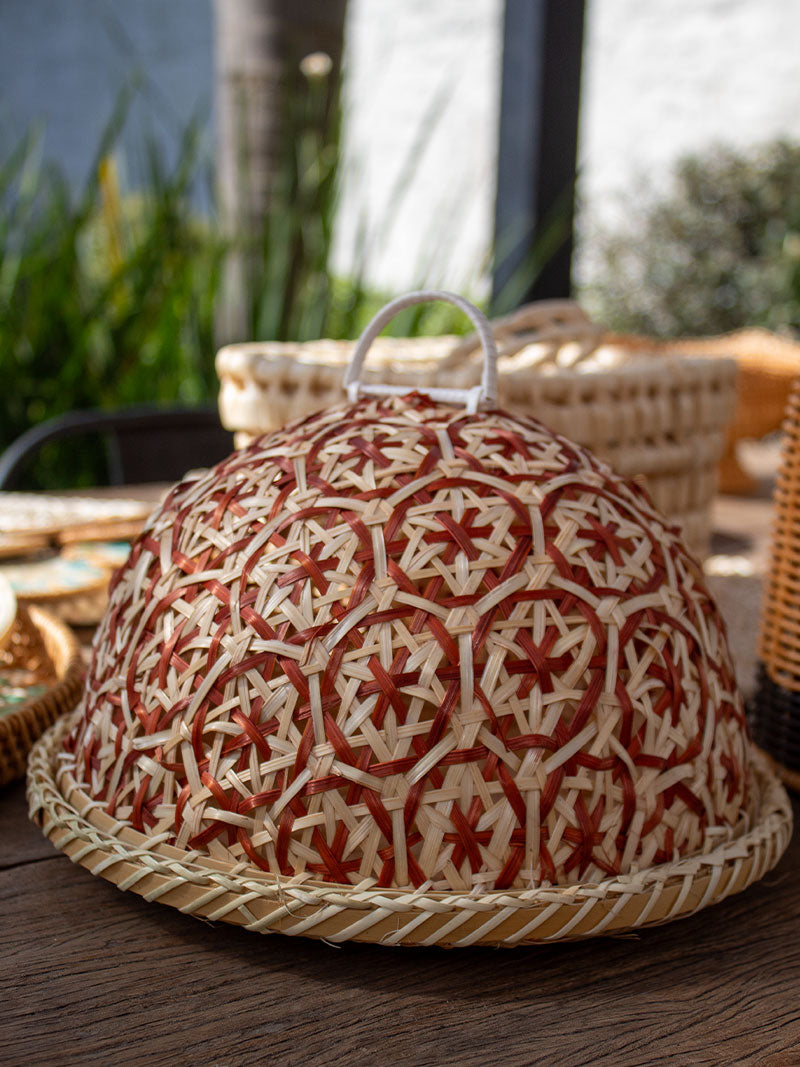 BANDEJA CON CAMPANA BAMBÚ