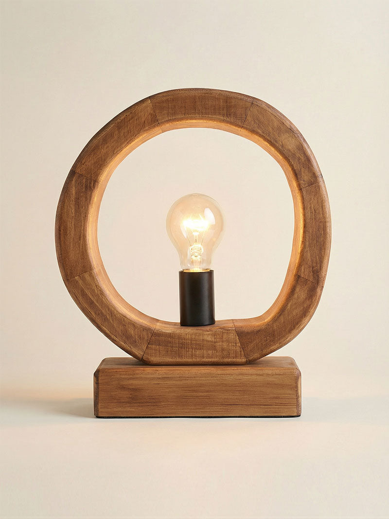 LÁMPARA ARCO ORGÁNICO MADERA