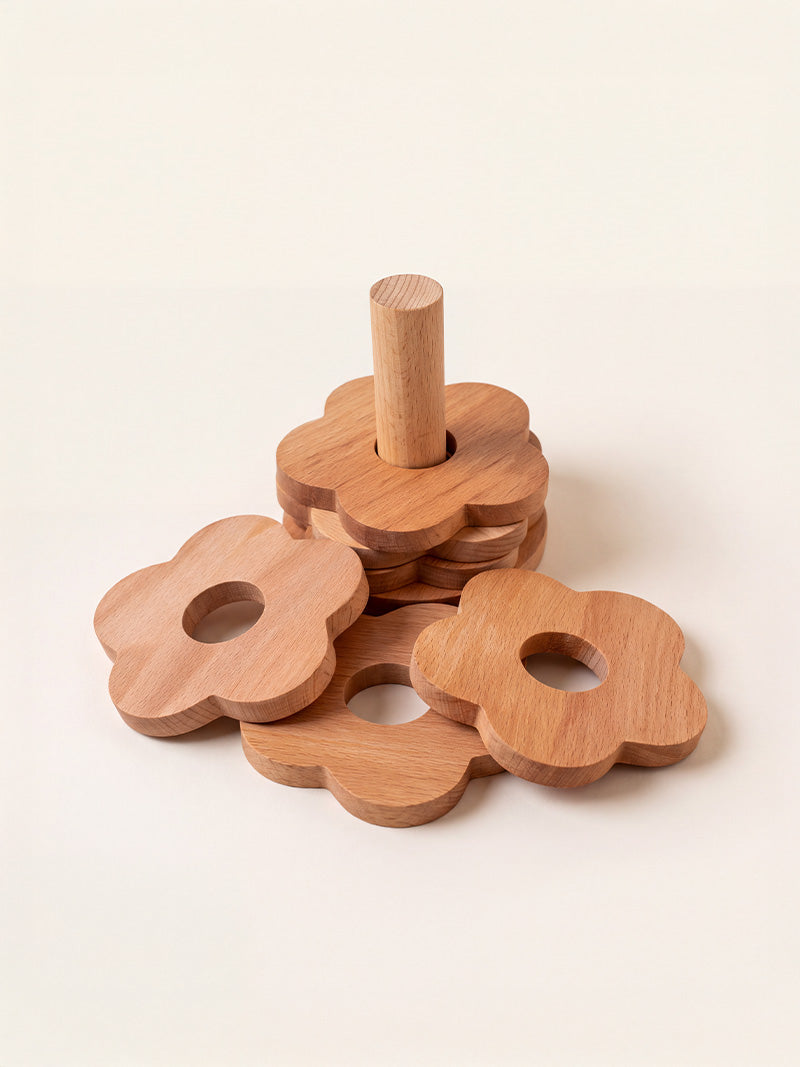 SET POSAVASOS X6 MADERA FLOR