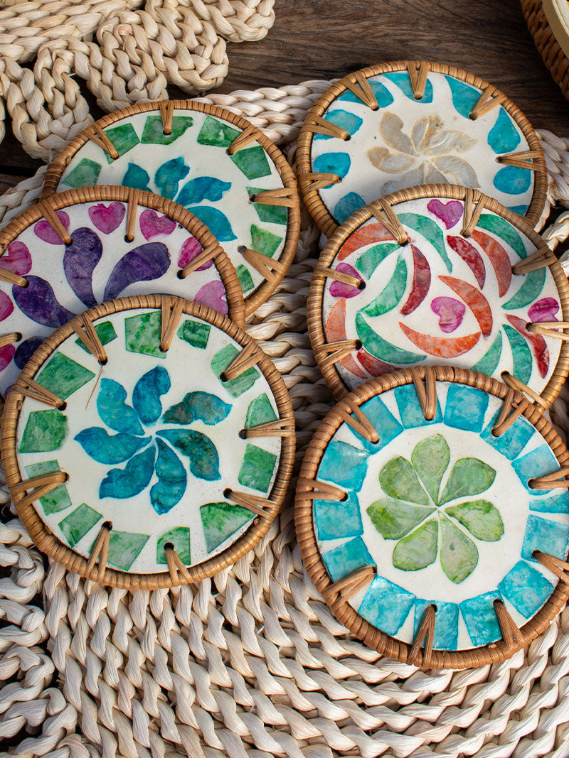 SET POSAVASOS X5 NÁCAR COLORES