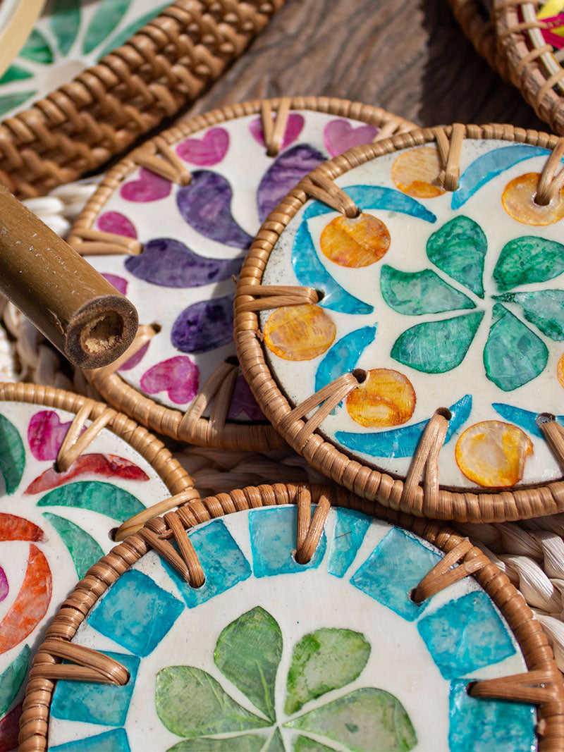 SET POSAVASOS X5 NÁCAR COLORES